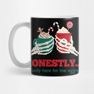 Funny Christmas Skeleton Hands Holding Cups of Eggnog Mug